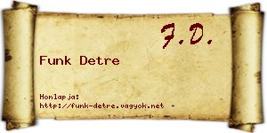 Funk Detre névjegykártya